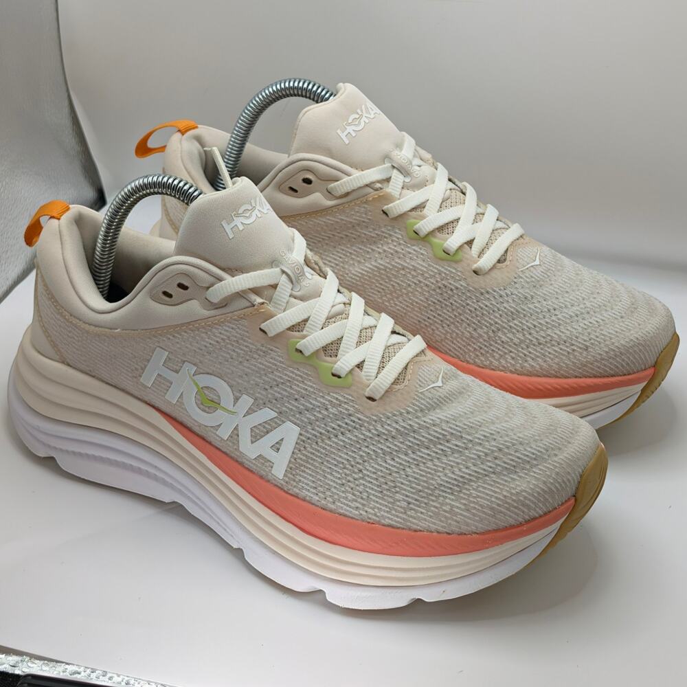 Hoka One One Gaviota 5 Vanilla Eggnog Womens 8.5B UK 7 Running Shoes Sneakers